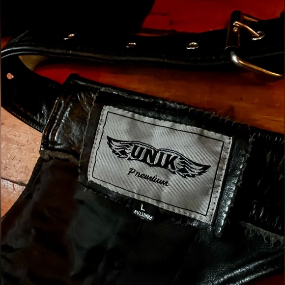 Leather Motorcycle Chaps (L) - Picture 2 of 11